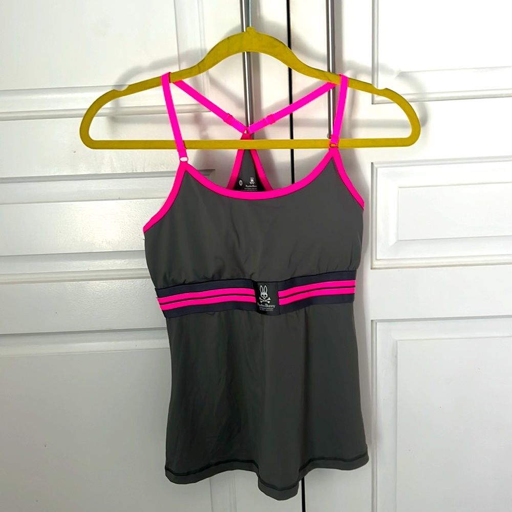 Psycho Bunny pink and grey workout-shirt size medium very good condition